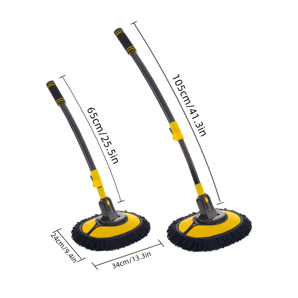 Aluminum Telescopic Car Wash Brush with Microfiber Chenille Head and Adjustable Handle