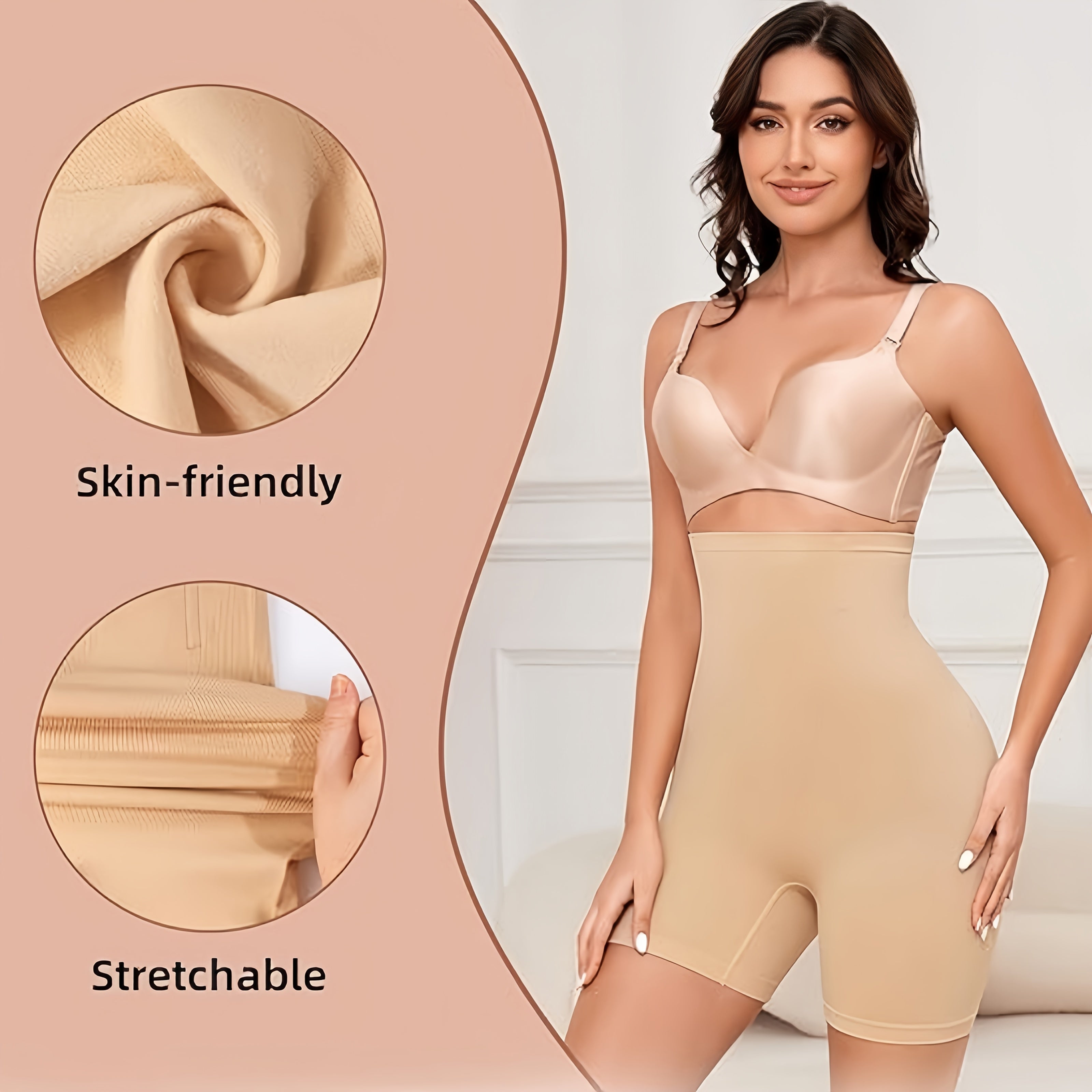 High-Waist Seamless Shapewear Shorts for Women Tummy Control Butt Lift Postpartum Compression All-Season