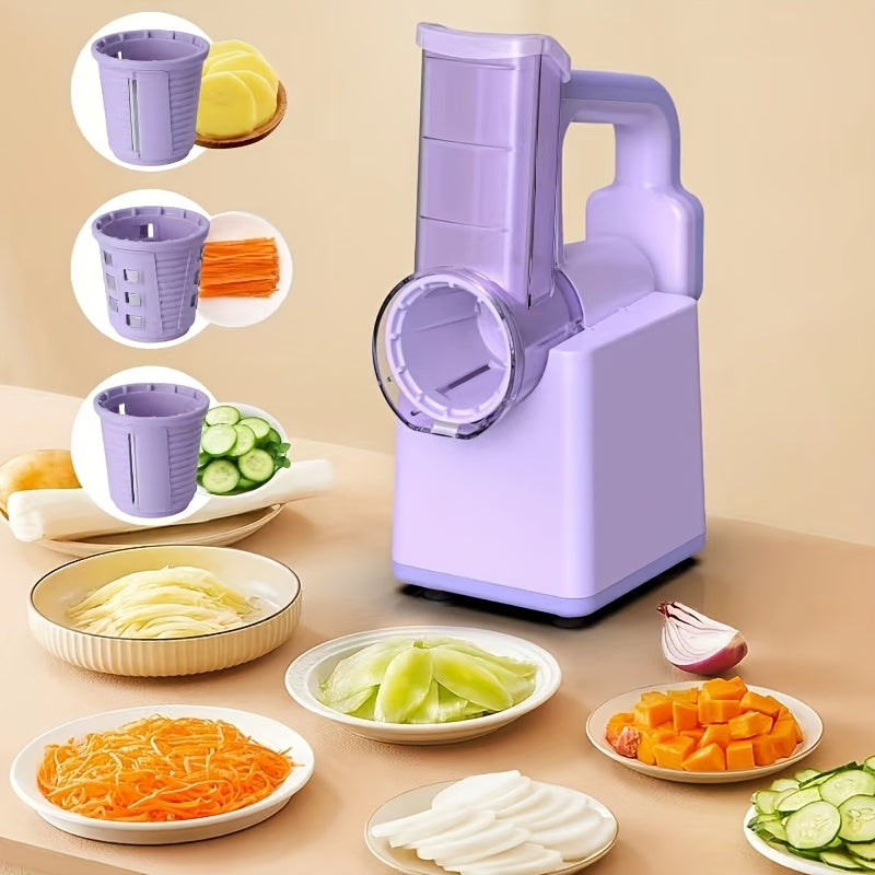 Cordless Electric Salad Shooter Slicer Handheld USB Rechargeable 3 Blades