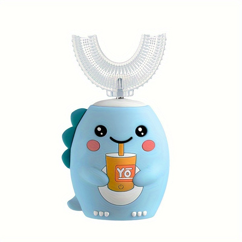 Kids Electric Toothbrush U-Shaped Dinosaur Rechargeable 59-Second Timer