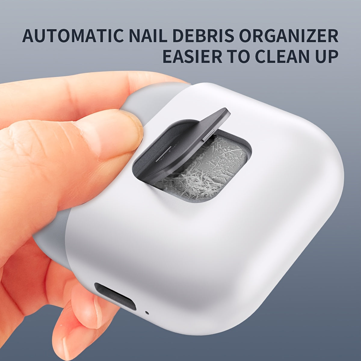 Electric Nail Trimmer with LED Light USB Rechargeable 300mAh Battery Compact Portable