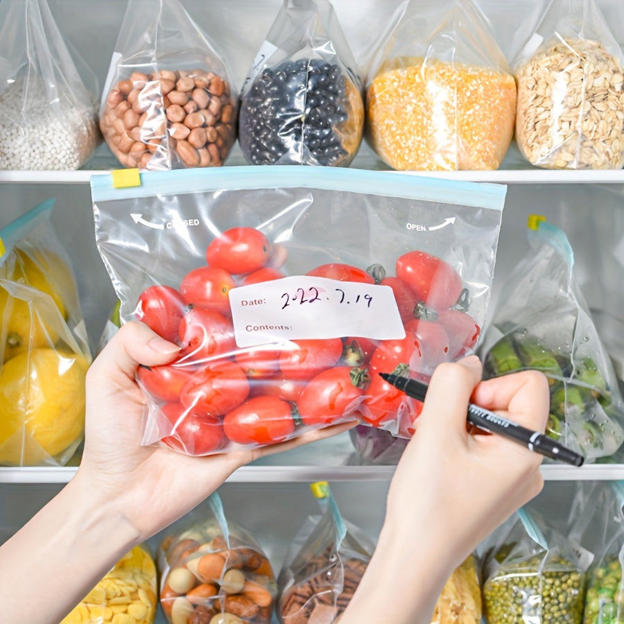 Мешки для хранения в холодильнике PE с сдвижным замком, прочные и моющиеся. Идеально подходят для семейных и туристических принадлежностей.