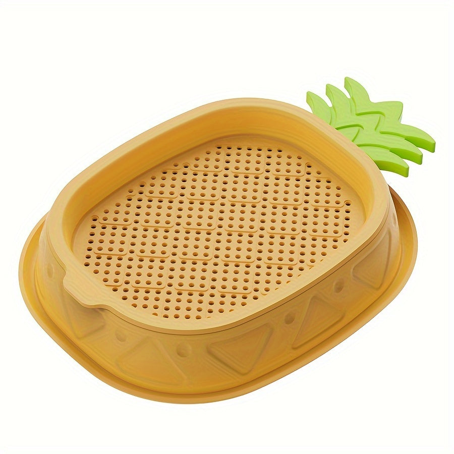Plastic Cat Grass Growing Tray Dual-Layer Polished Finish Lightweight Pet Supply