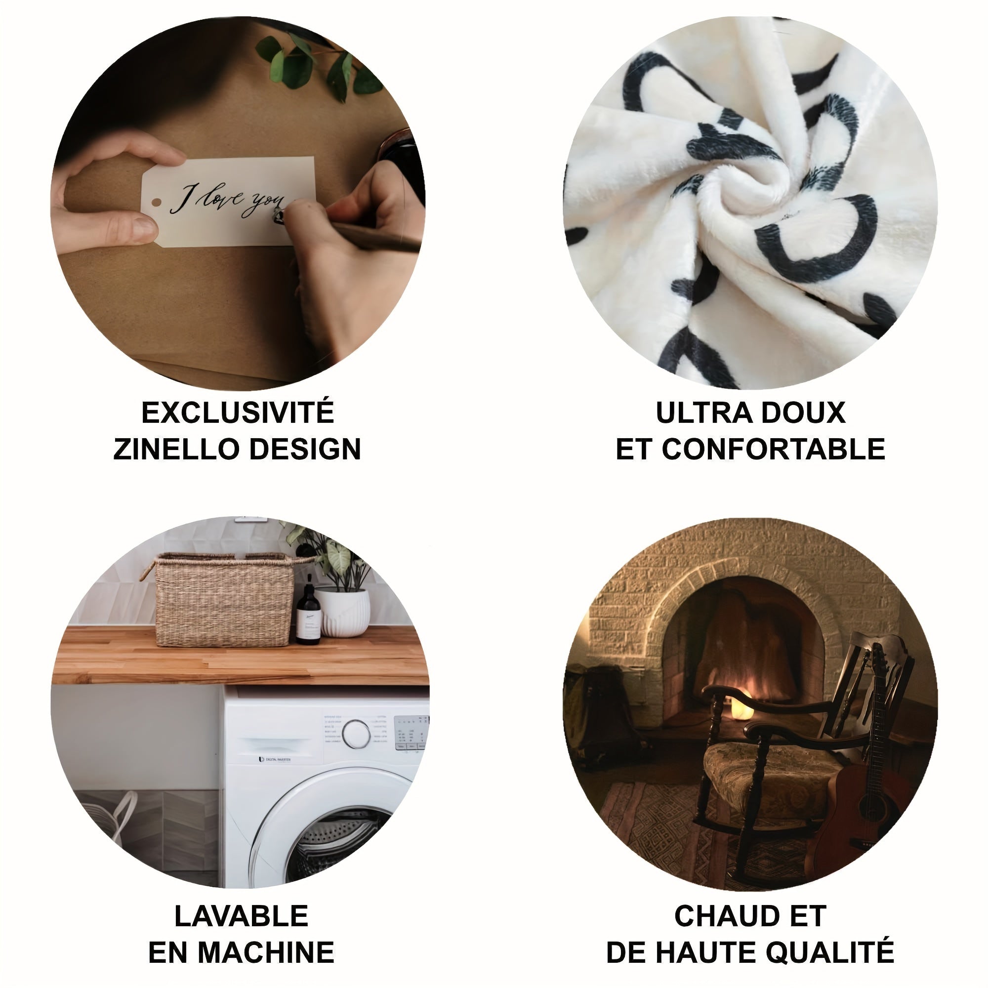 French Flannel Throw Blanket Hypoallergenic Customizable Modern Design Easy to Clean All Seasons for Sofa Bed Travel