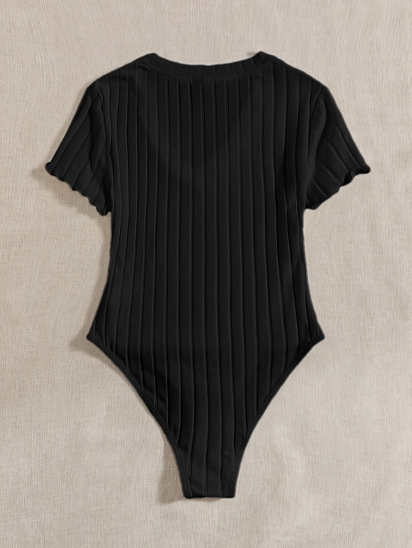 Conjunto elegante de manga corta y cuello en V de color sólido para mujer