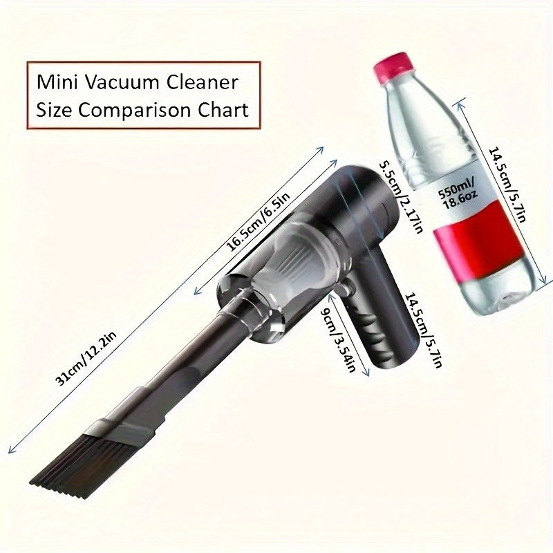 Мини-пылесос для автомобиля с функциями всасывания, продувки и освещения для небольших автомобилей