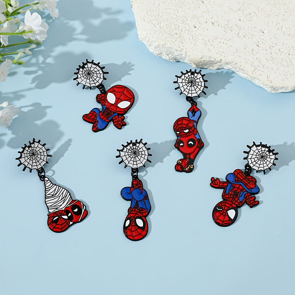 5 ta Marvel Spider-Man emal pinlari alloy broochlar kiyim va sumkalar uchun to'plam