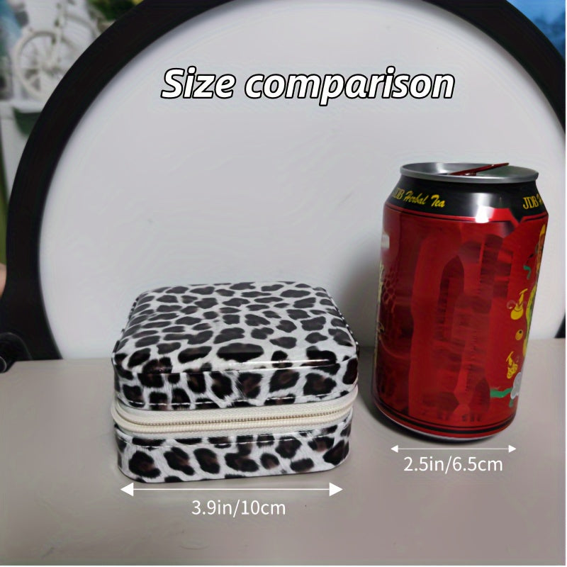 Leopard Style Jewelry Box Travel Compact with Subdivision Storage Gift for Friends