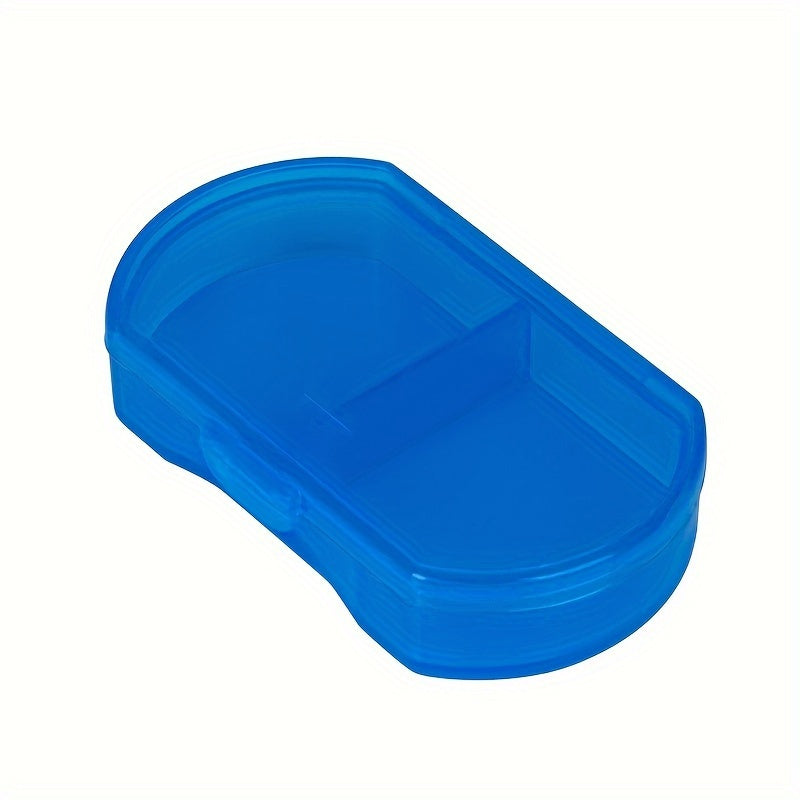 Portable Sealed Dust-Proof Pill Box With Two Compartments Plastic Storage Organizer