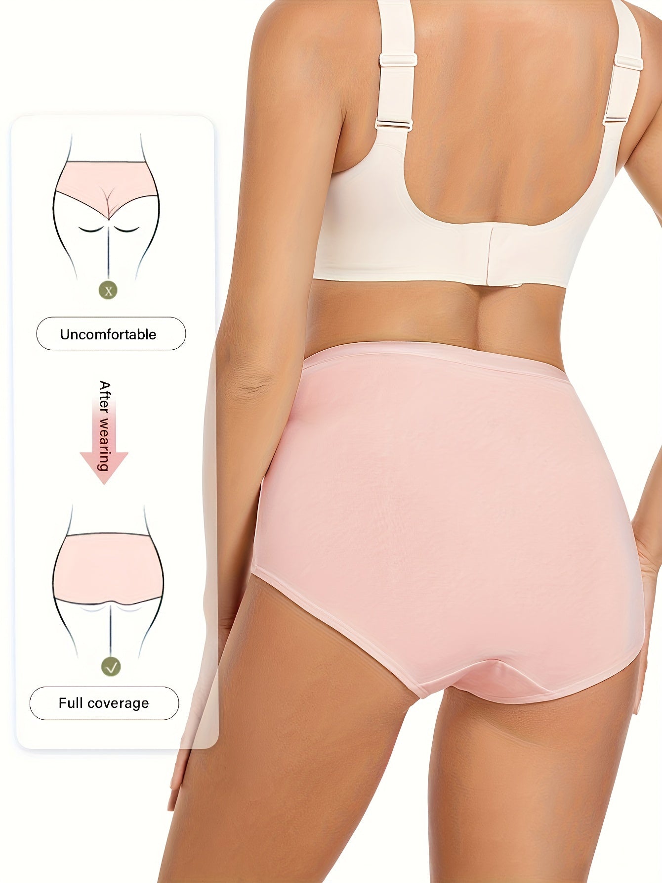 Women's High-Waisted Control Briefs Solid Colors Breathable Comfortable