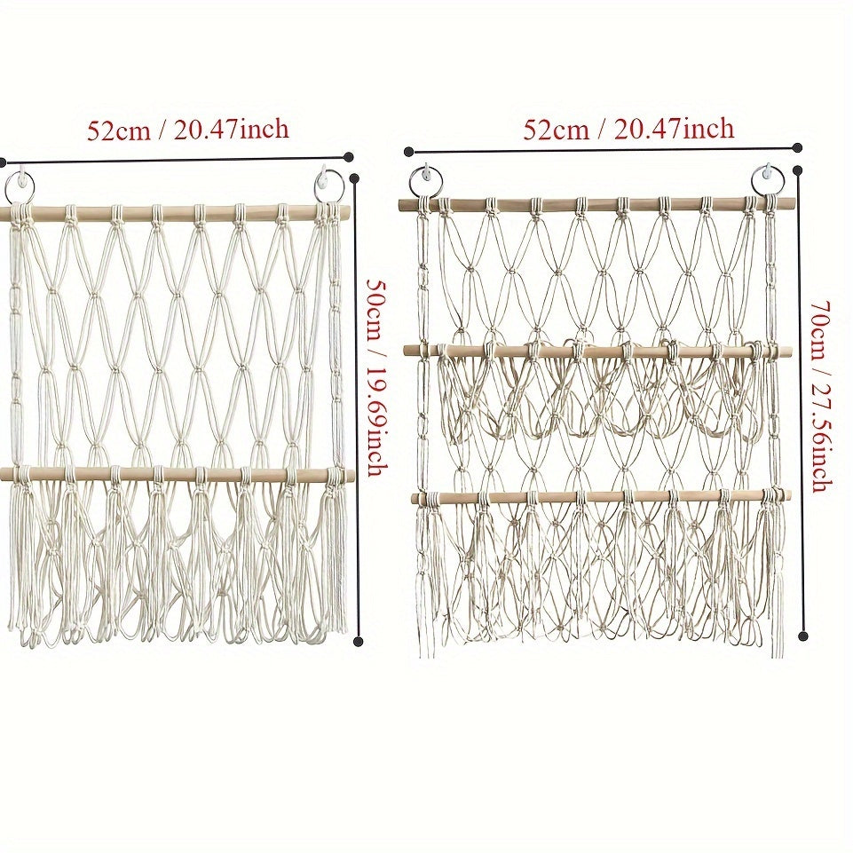 Bohemian Plush Toy Storage Rack with Handwoven Baskets for Bedroom Bathroom and Crafts