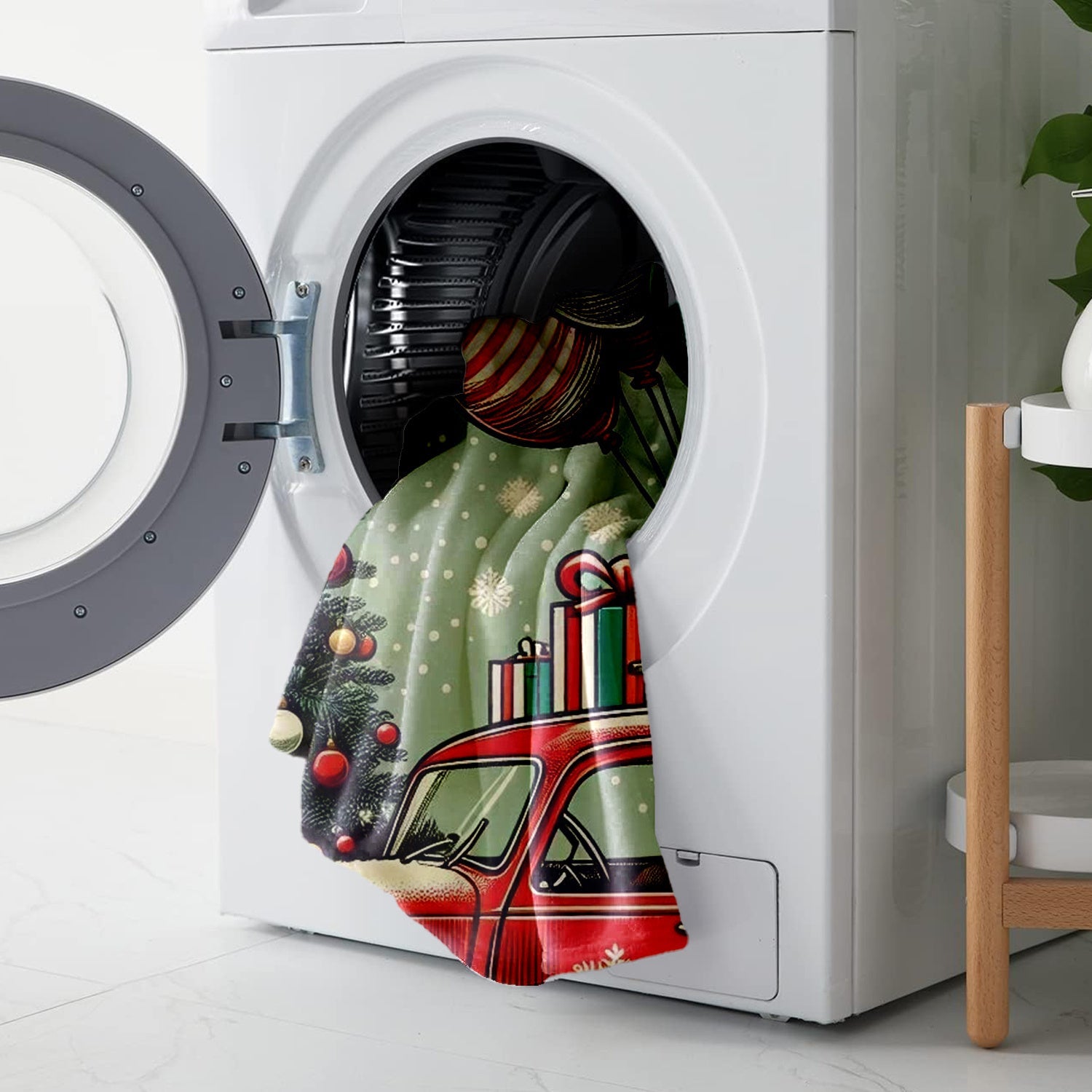 Christmas Flannel Blanket Reversible Plush Thick Soft Rustic Digital Print All Seasons