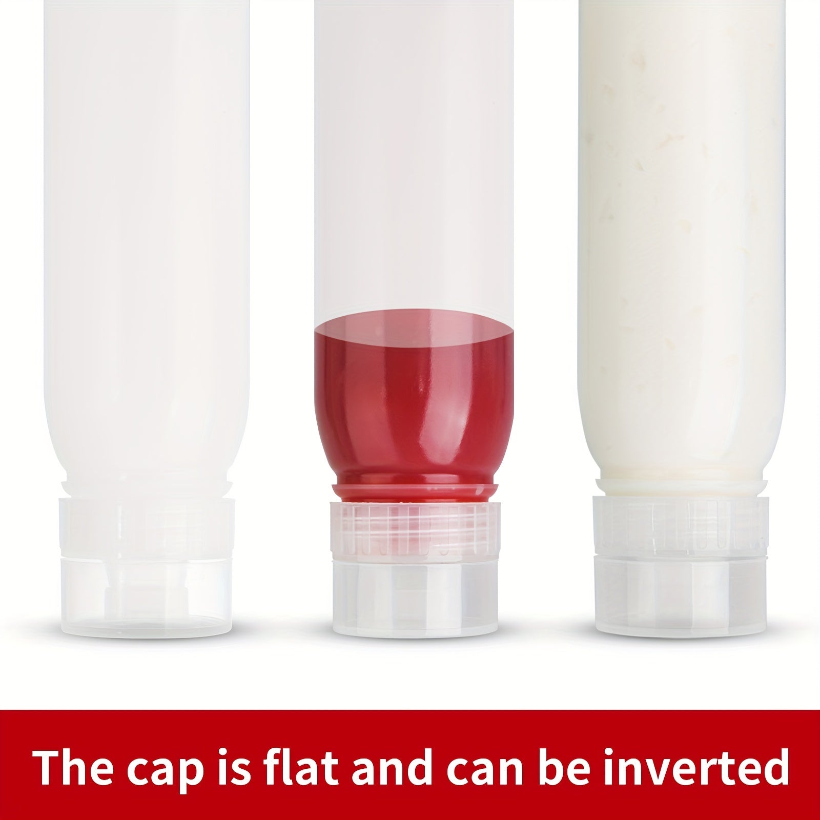 Plastic Condiment Squeeze Bottles Set for Sauces and Salad Dressings, 3-Pack