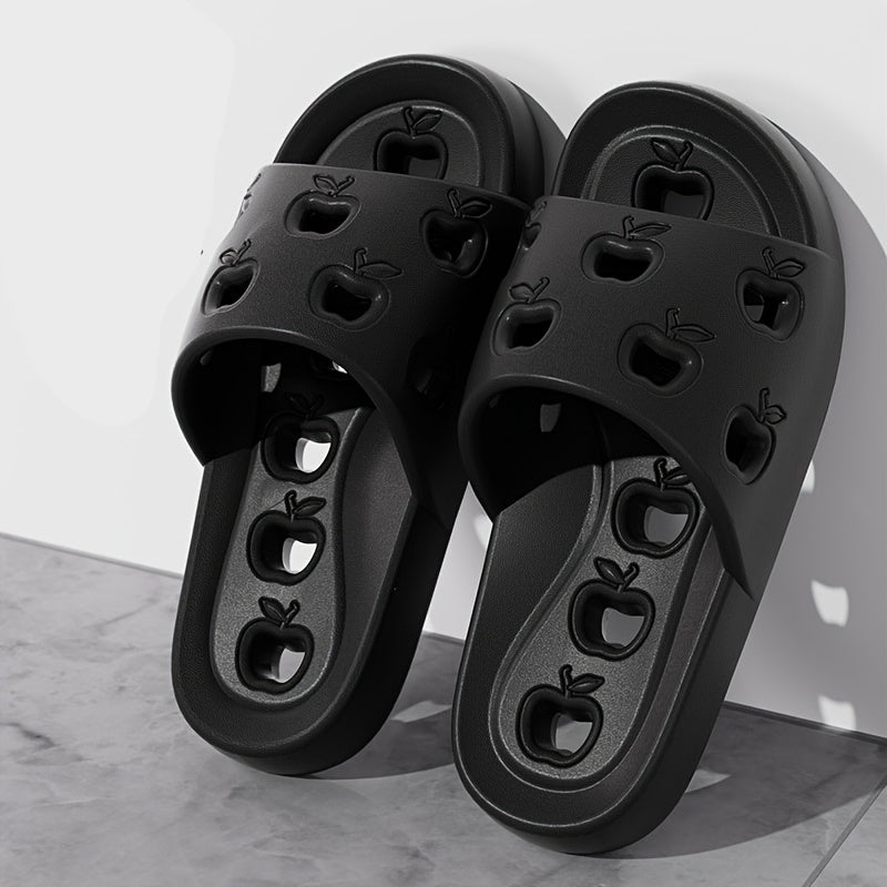 Women's Bathroom Slippers Soft Sole Quick-Dry Cute Apple Indoor Outdoor