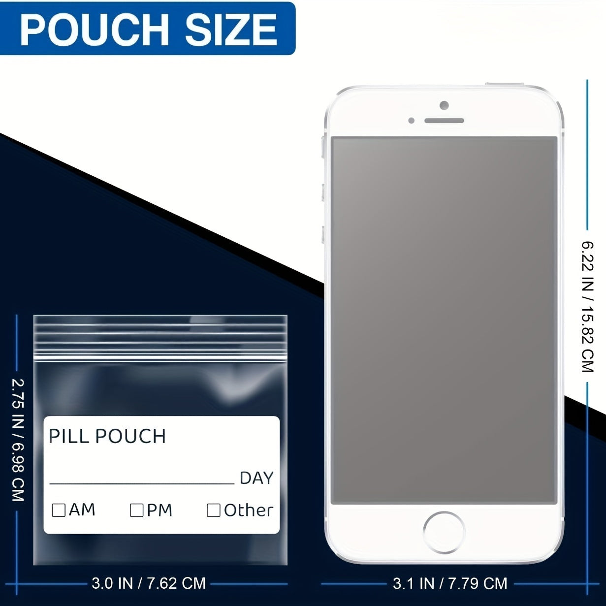 Bolsas organizadoras de pastillas sin BPA, tamaño de viaje, con cierre zip transparente, etiquetas para escribir, 120-500 piezas