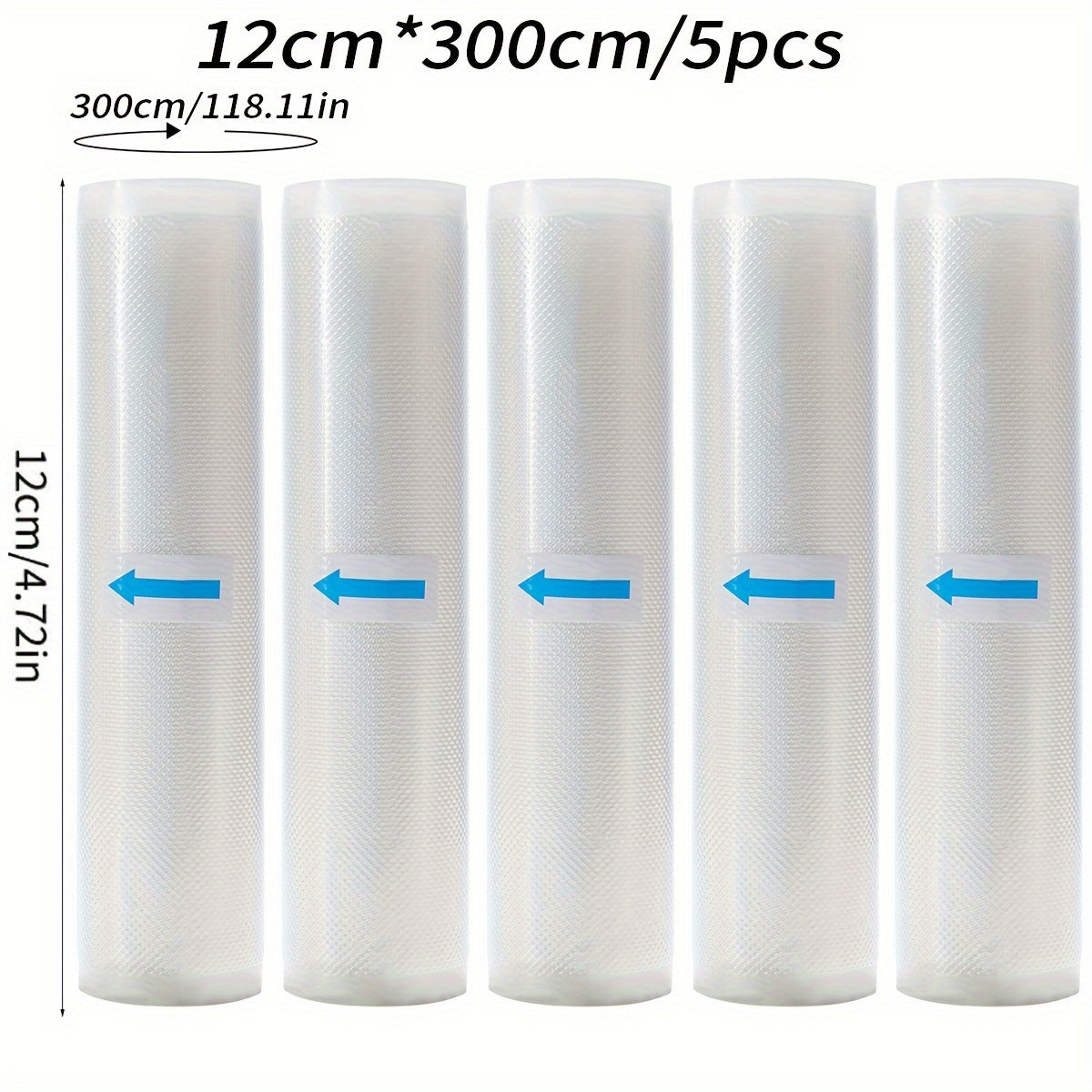 Pack of 5 Food Vacuum Sealed Bags BPA-Free 7-Layer Diamond Pattern Food Storage