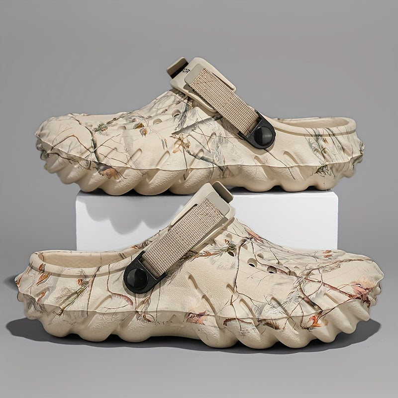 Erkaklar uchun uslubiy yozgi qopqoq, naqshli EVA materialdan tayyorlangan, plyaj uchun sozlanadigan kamar.