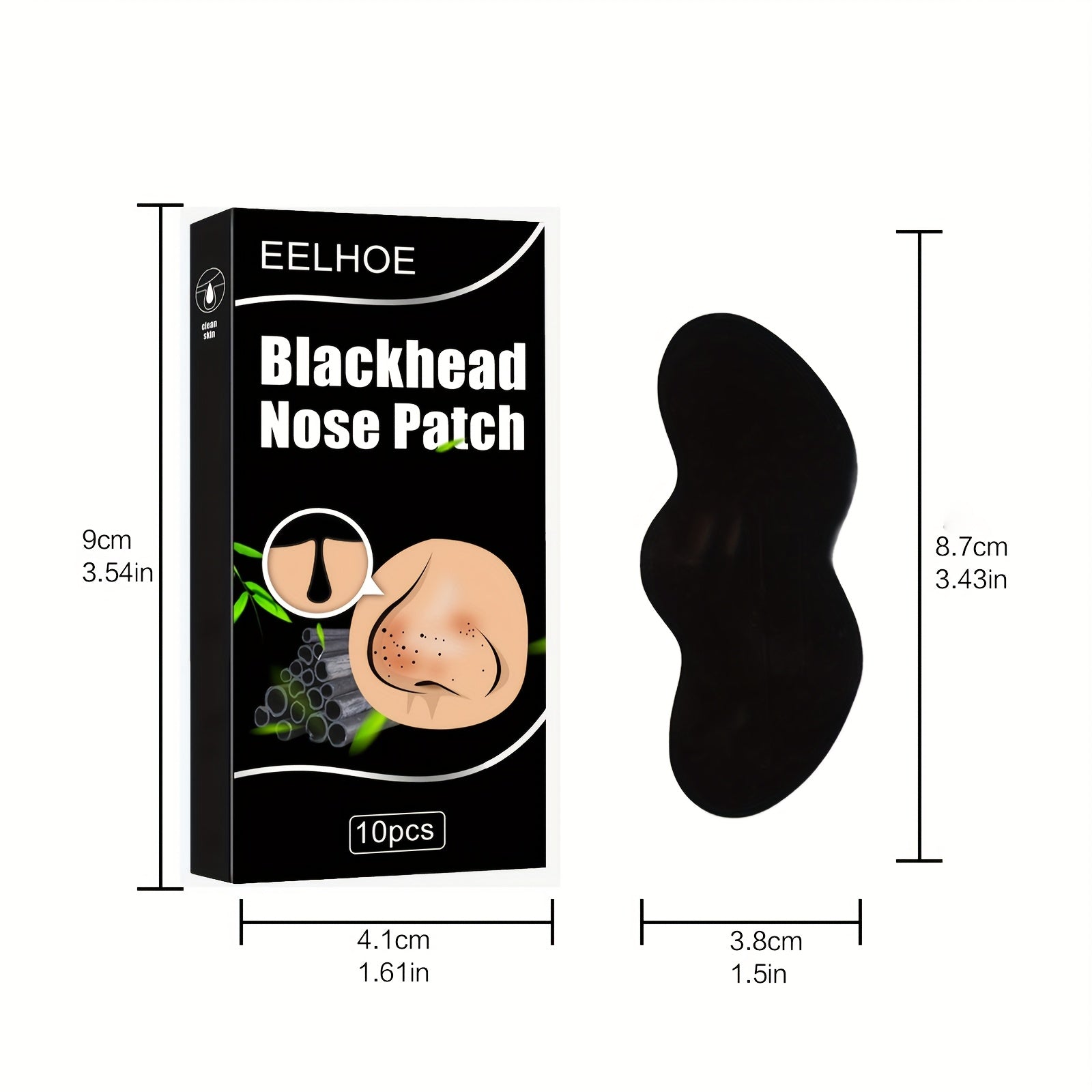 Unisex Bamboo Charcoal Nose Mask Deep Cleansing 10 Pack