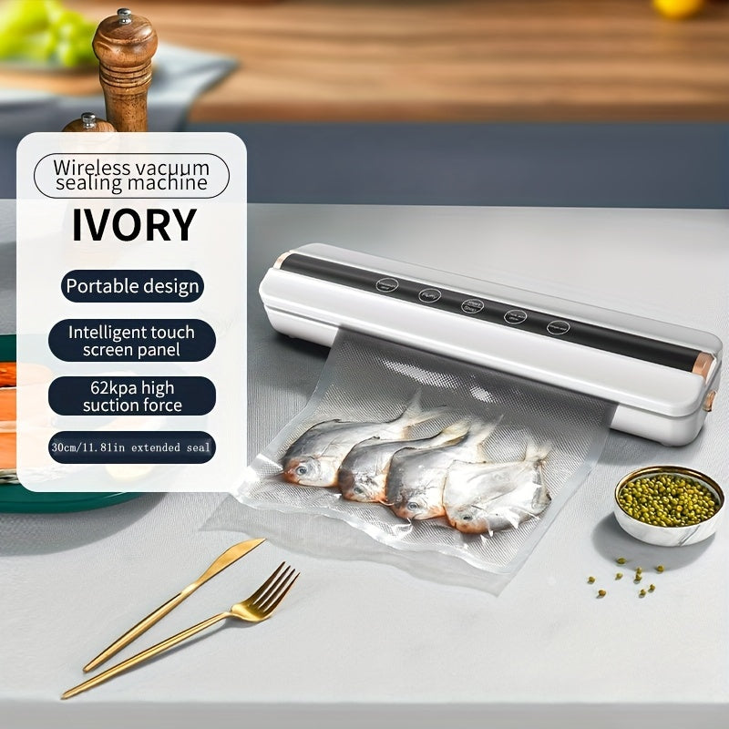 Automatic food vacuum sealer with USB rechargeable lithium battery for freshness preservation