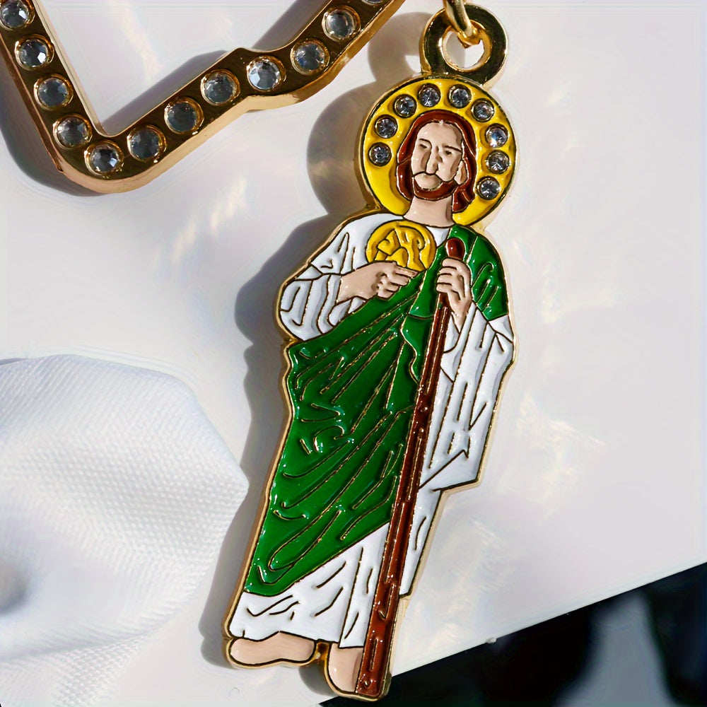 Men's Religious Baseball Cap with Decorative Pendant Pin Badge