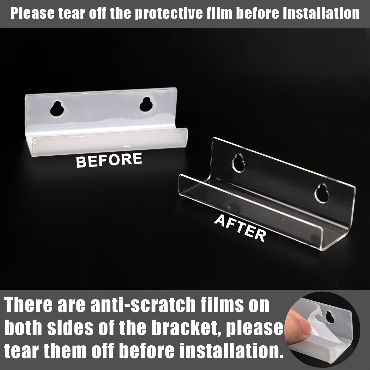 Wall-Mounted Acrylic Record Display Stand with Hooks for CDs and Vinyls