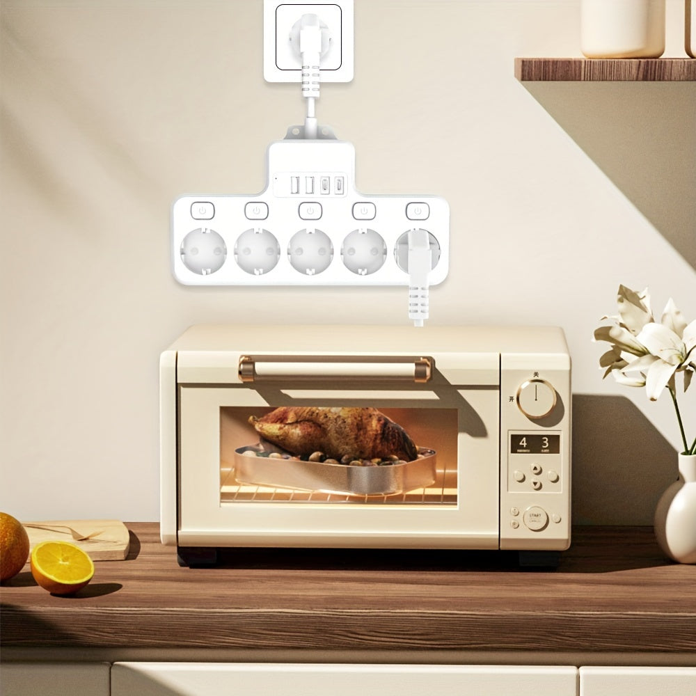 Европатическая розетка с выключателем и USB-зарядным устройством огнеупорного дизайна для дома, офиса, спальни