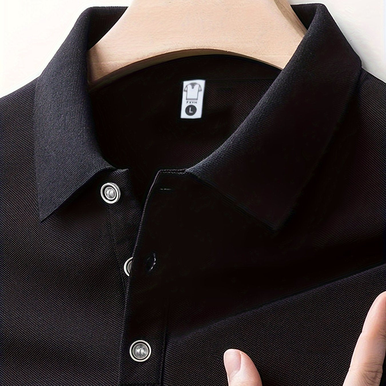 Camisa de punto de poliéster verde de manga corta casual de verano para hombre con detalles de botones