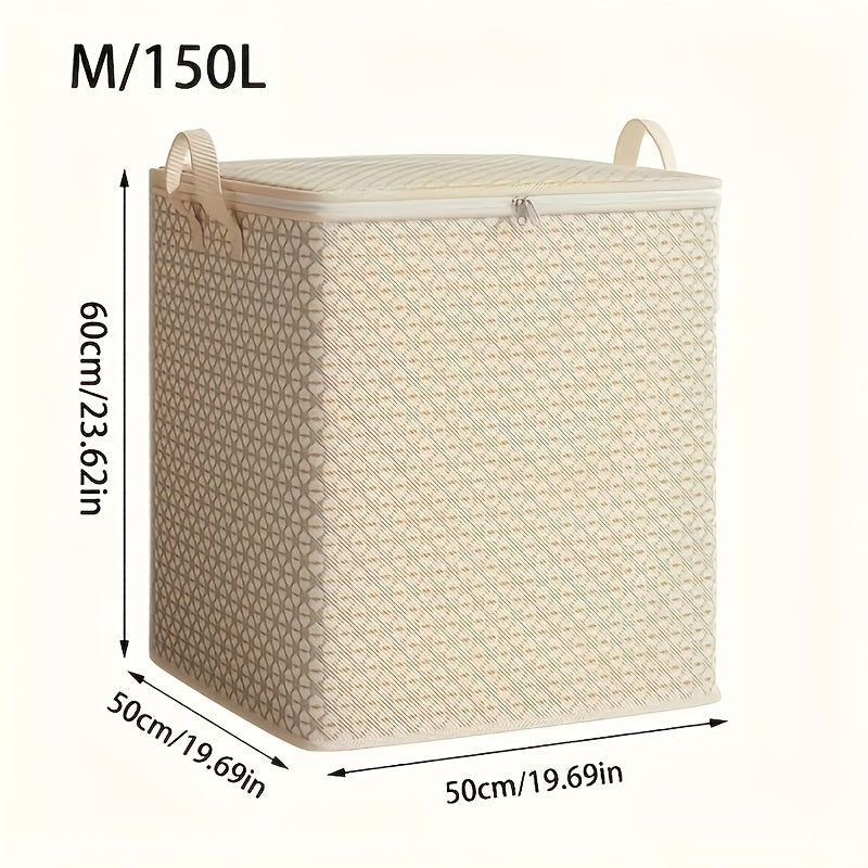 Organizador de bolsa de almacenamiento con cremallera impermeable para ropa, lavandería, mudanza, multifuncional, no tejido