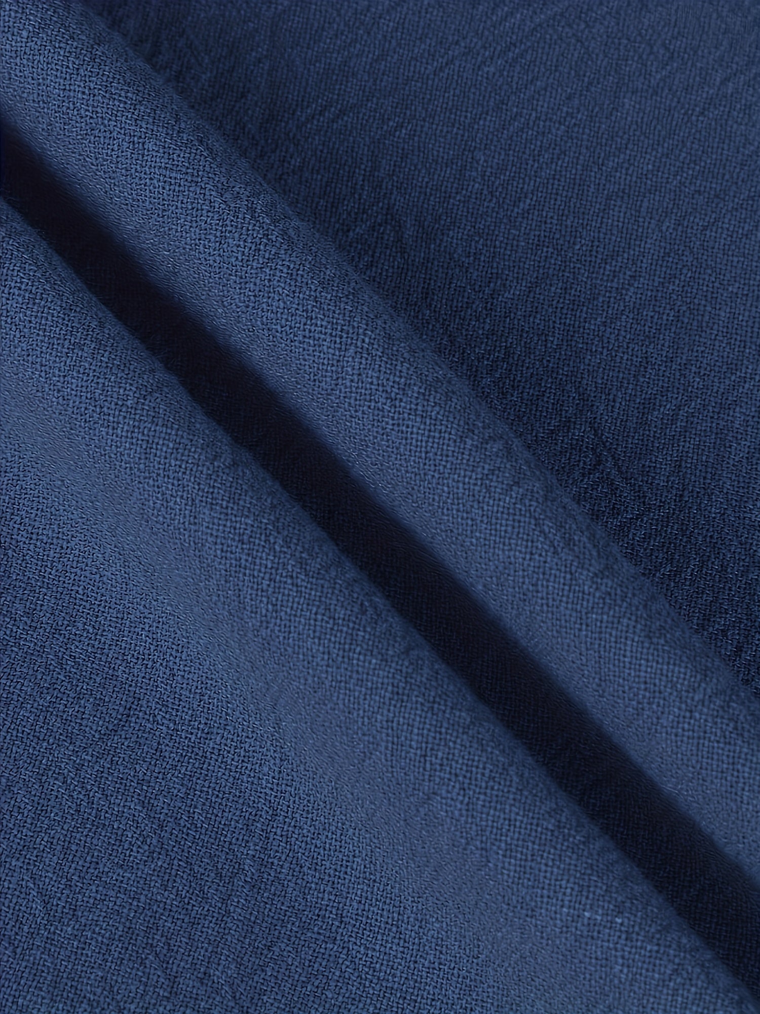 Plus Size Women's High Waist Wide Leg Pants Summer Casual Solid Blue Non-Stretch