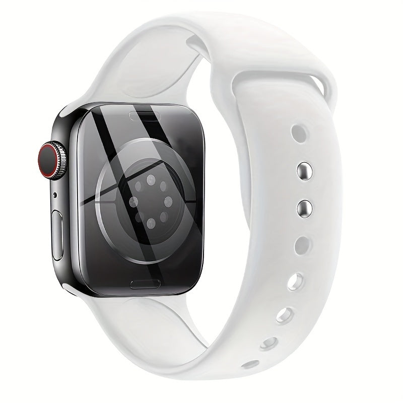 Silicone Sport Watch Band Compatible with Apple Watch Series 1-10 38mm 40mm 41mm 42mm 44mm 45mm 49mm Adjustable Fit