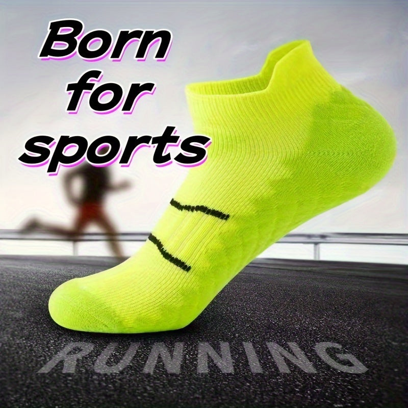 7-Pack Unisex Performance Sports Socks Cushioned Breathable Polyester Spandex Striped