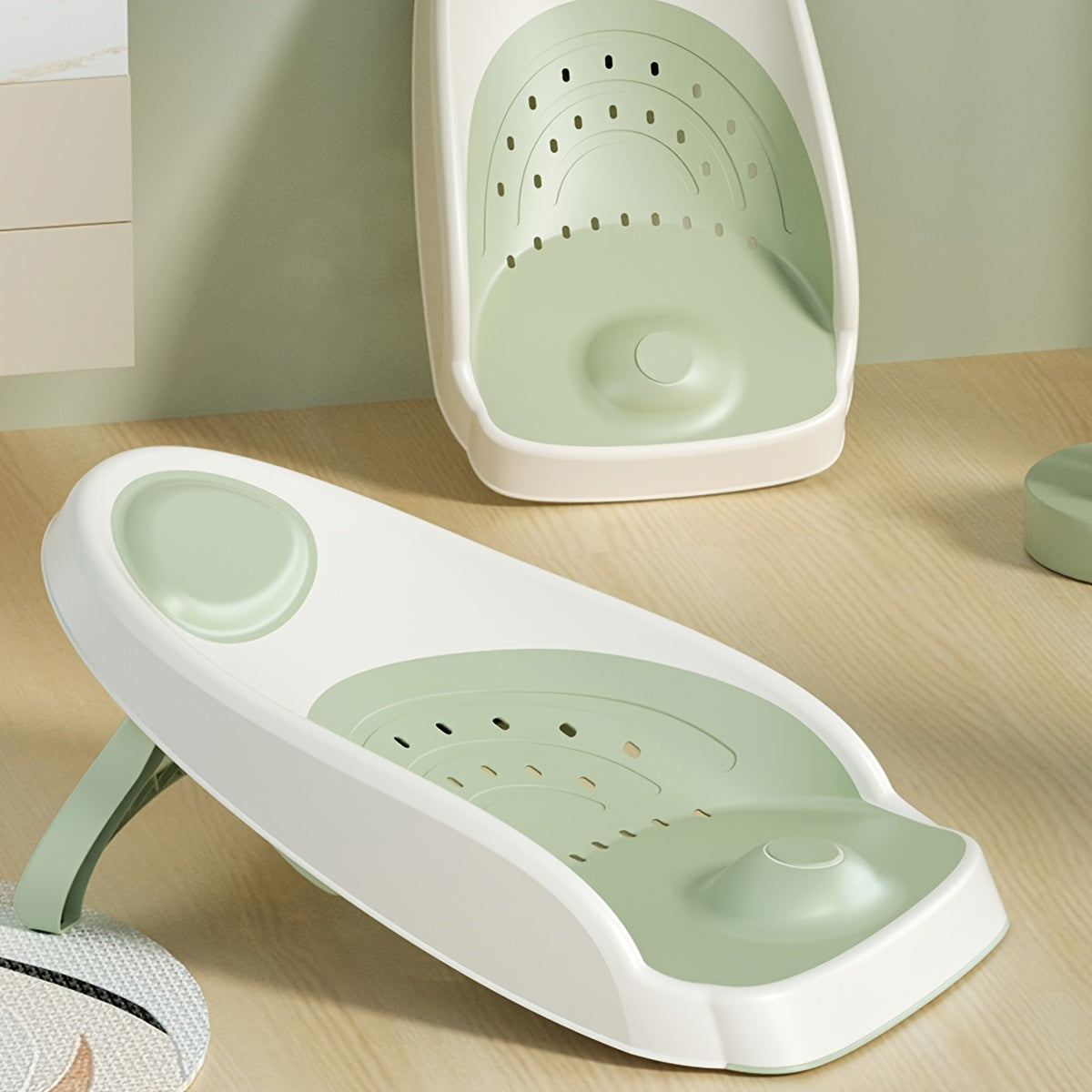 "Suvda o'tirish joyi va qo'llab-quvvatlash stuli to'plami, sirpanishga qarshi to'r bilan, oson saqlash uchun egiluvchan dush yordamchisi, plastik materialdan tayyorlangan, aralash ranglar, 1 dona"