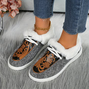 Ayollar uchun qorli botlar, mo'ynali ichki qismi, EVA taglik, sirpanishga qarshi, kulrang, qishki poyabzal