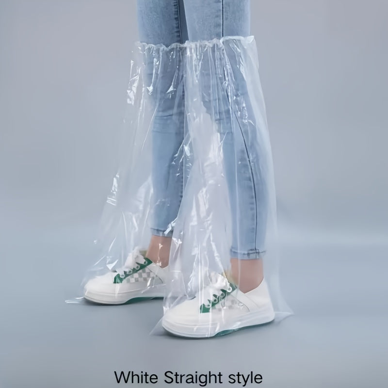 10Pcs Waterproof Shoe Covers Clear Plastic Lightweight Non-Slip Blue White