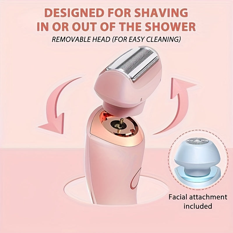 Women’s Cordless 2-in-1 Shaver and Trimmer Wet Dry USB Rechargeable