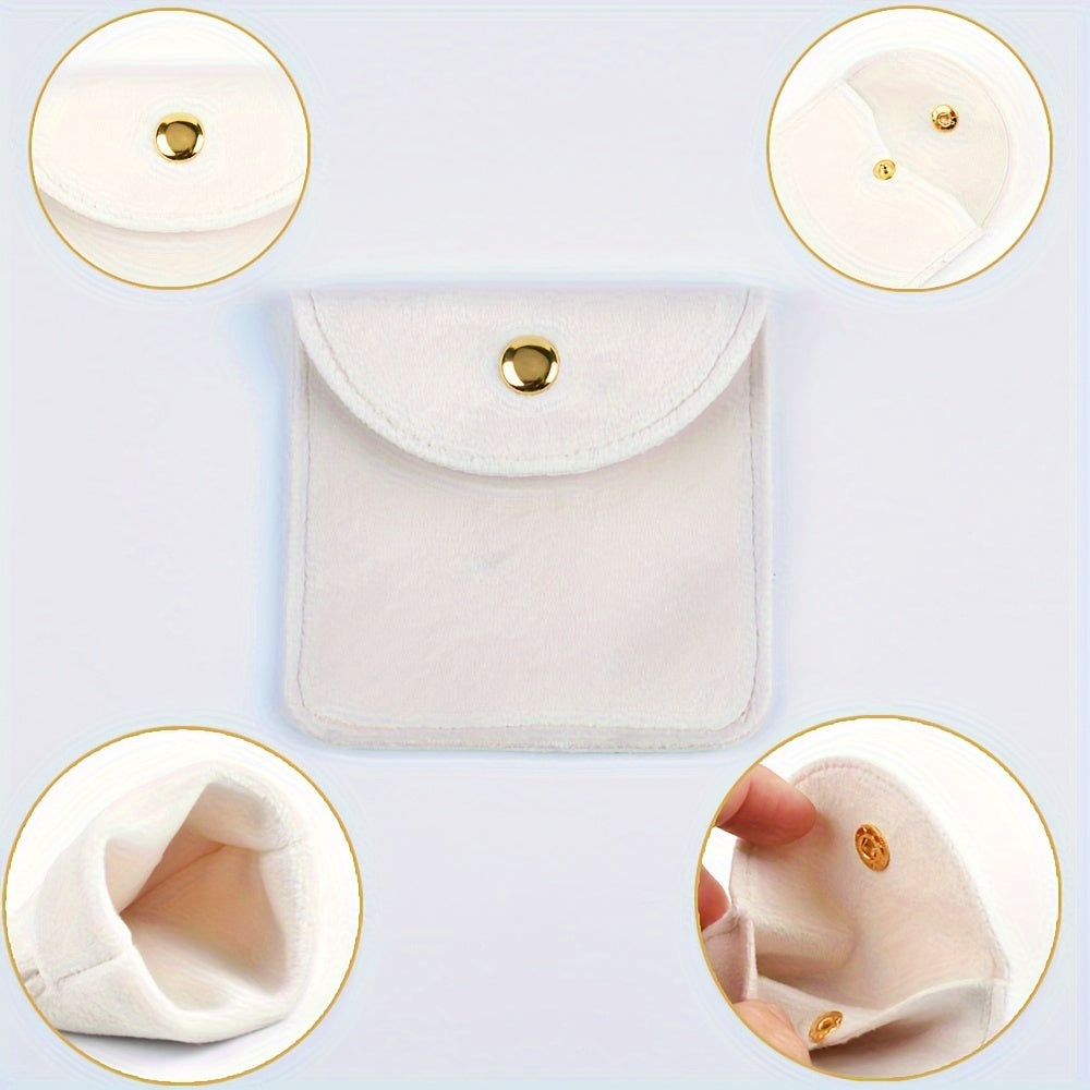 Set of 6 Velvet Jewelry Pouches with Suede Drawstring Bags for Watches Rings Earrings and Accessories