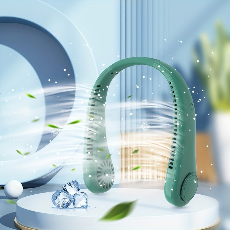 Portable USB Neck Fan with 360° Rotation, Long Battery Life, Silent Design
