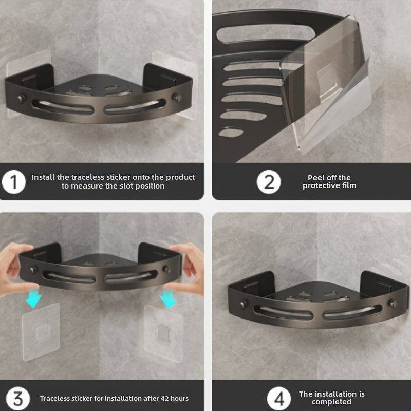 2 ta burchakli dush caddisi to'plami, oson o'rnatiladigan yopishqoq hammom tashkilotchisi, plastikdan tayyorlangan mustahkam zanglamaydigan devorga o'rnatiladigan javon, dushni tashkil etish uchun 2 ta osma mavjud, elektr quvvati talab qilinmaydi.