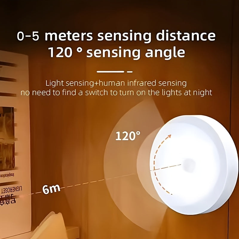 Rechargeable Magnetic LED Motion Sensor Night Light for Bedroom Wardrobe Cabinet White