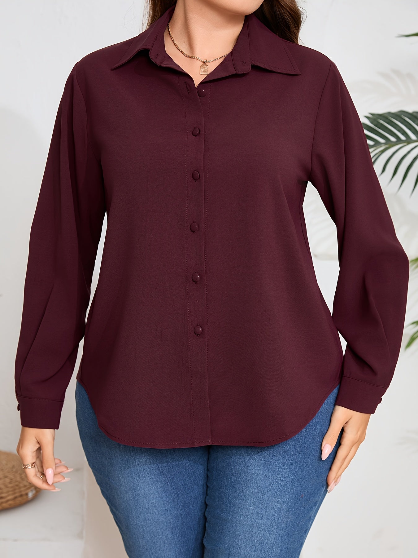 Women's Polyester Solid Color Shirt for Casual Wear