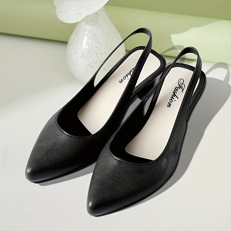 Women's Black Glitter Loafers Pointed Toe Flats with Ankle Strap