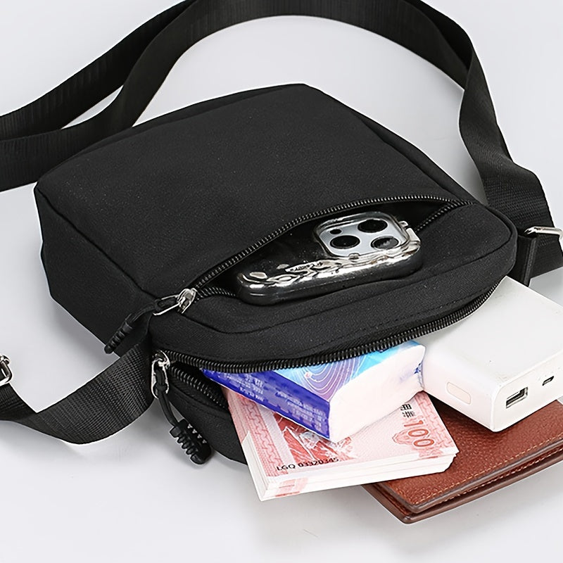 Черная сумка через плечо из оксфордской ткани с регулируемым ремнем для ежедневного использования