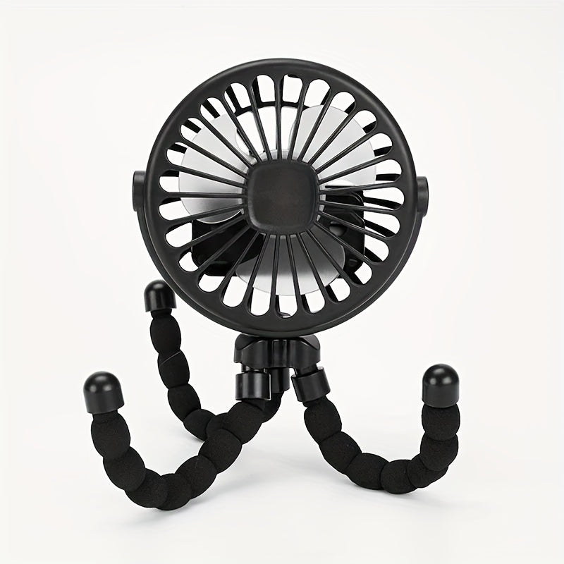 Portable Handheld Octopus Clip Fan USB Rechargeable Indoor Outdoor