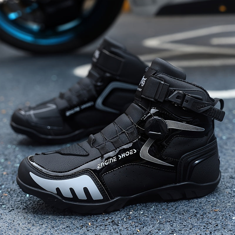 Women's Short Leather Boots All-Season Pull-On Casual Motorcycle Shoes