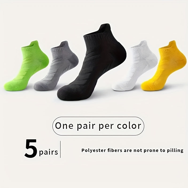 Мужские спортивные носки 5 пар дышащие противоскользящие толстые полотенцовые с амортизатором