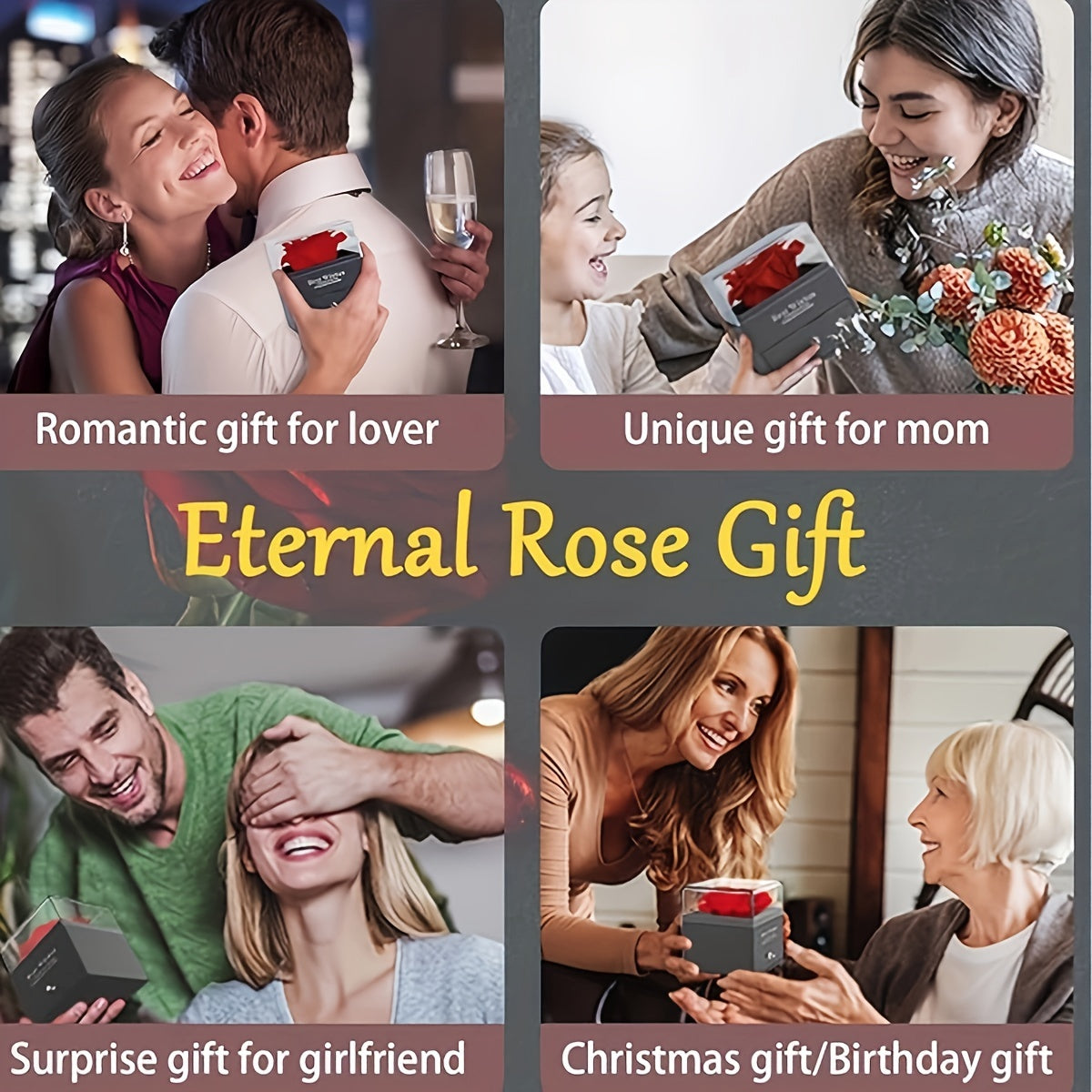 Rose Gold Heart Shaped Pendant Necklace in Gift Box for Women