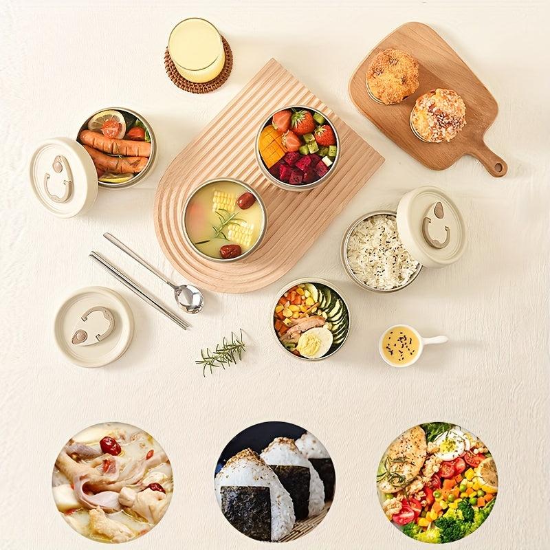 Double Layer Stainless Steel Soup Bowl with Lid Microwave Safe Bento Box