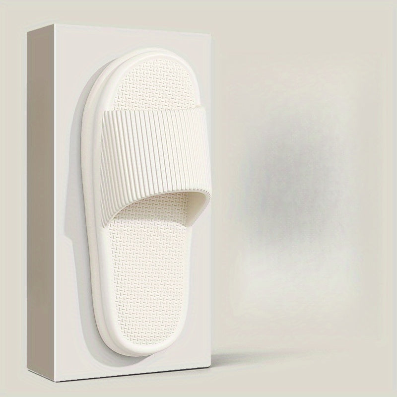 Women Summer Slides Lightweight EVA Open-Toe Slippers Black White