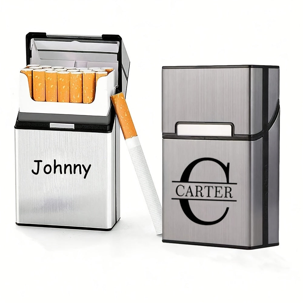 Stainless Steel Cigarette Case for Men with Personalized Laser Engraving Gift