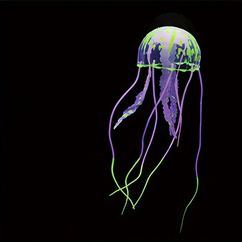Fluorescent Luminous Silicone Jellyfish Aquarium Decoration for Fish Tanks
